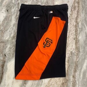 Nike Dri Fit Mens Sz L MLB Authentic San Francisco Giants Shorts Black Orange